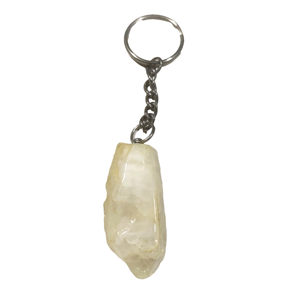 White Crystal Stone Keychain